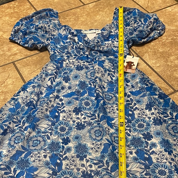 Sincerely Jules Vibrant Blue Floral Knee Length Small Dress NWT Spring Resort - Picture 6 of 10